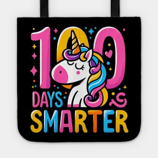 100 days smarter, proud whimsical unicorn, unicorn Tote