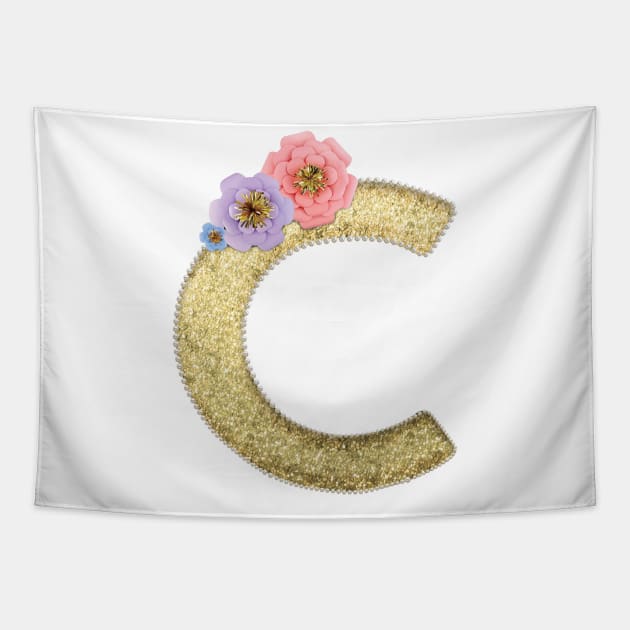 Letter C // Animal Alphabet // Unicorn Monogram Tapestry by THEGGSHOP1