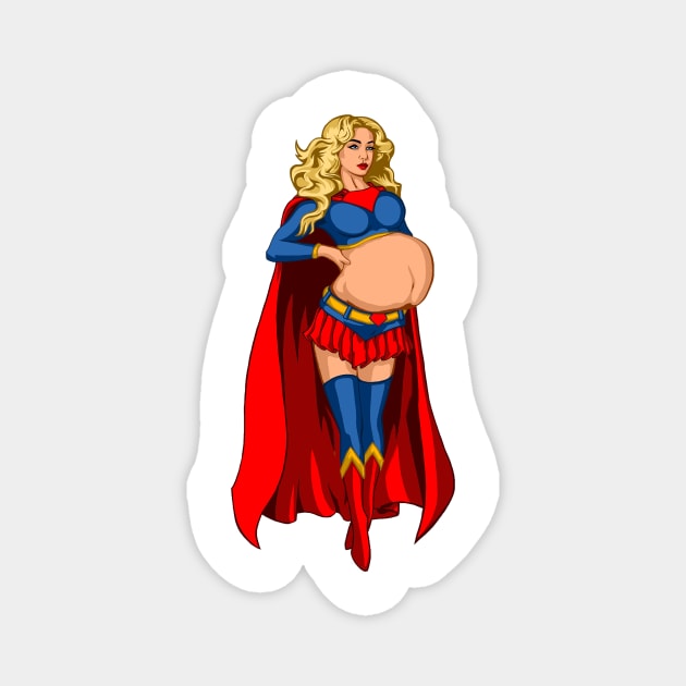 Super Pregnant Magnet by JillKoy