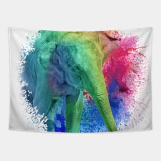 Colorful Elephant Zoo Tapestry