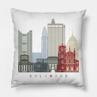 Columbus skyline poster Pillow