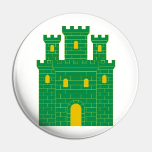 Green heraldic castle Pin