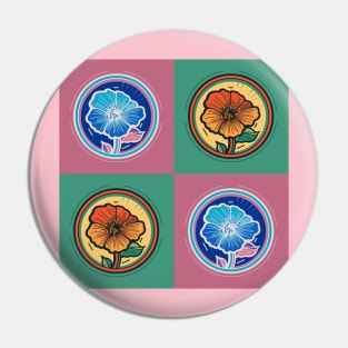 Checkerboard Poppies Pin