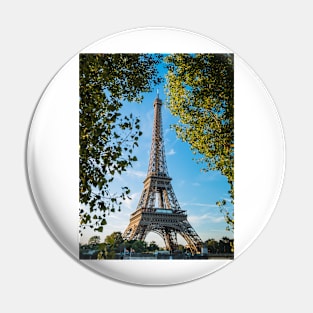 The Eiffel Tower Framed by Trees on the River Seine Pin