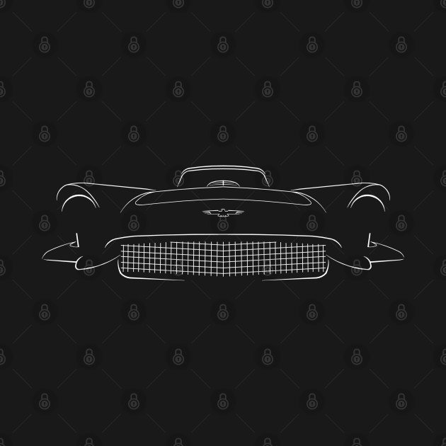 front/profile - 1955 Ford Thunderbird - stencil, white by mal_photography