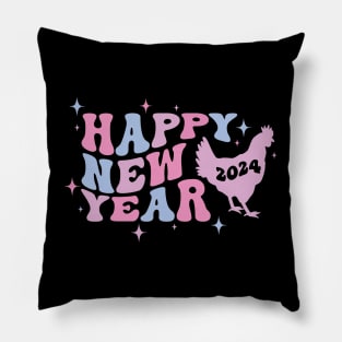 Happy new year 2024 with a chicken Pillow