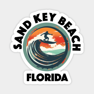 Sand Key Beach - Florida (with Black Lettering) Magnet