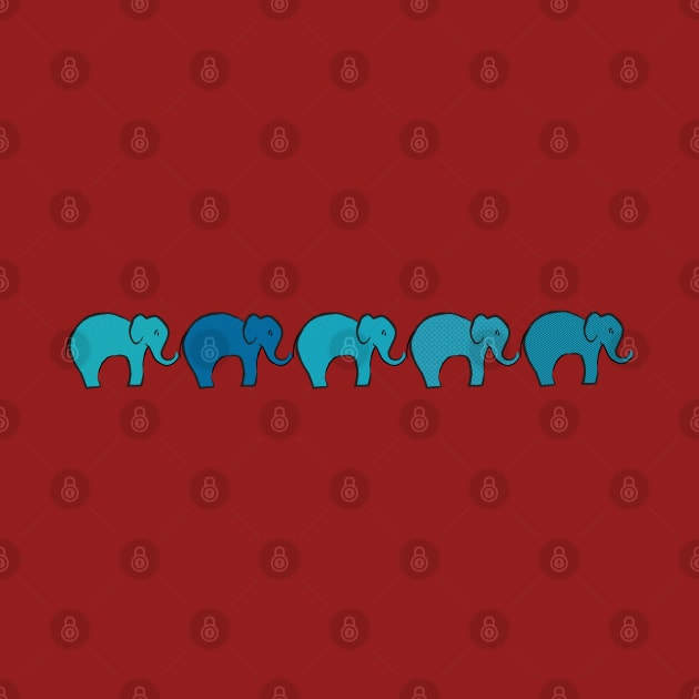 Elephants in a row by candhdesigns