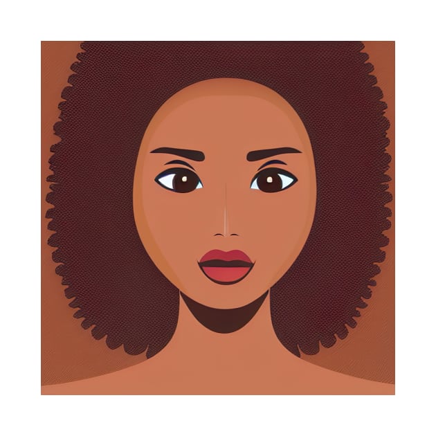 Beatiful girl with afro hair by artsyworldart