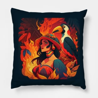 Woman Toucan #1 Pillow