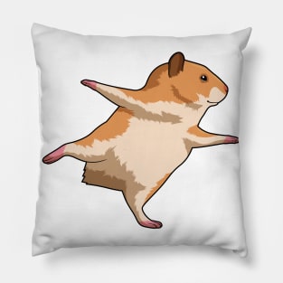 Hamster at Yoga Stretching Legs Pillow