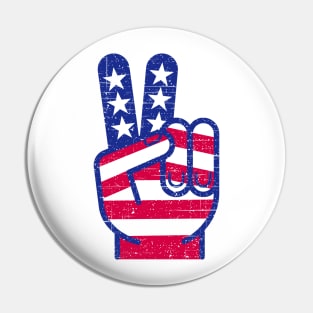 PATRIOTIC PEACE SIGN RED WHITE AND BLUE RETRO Pin