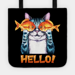 Cat and fish Tote