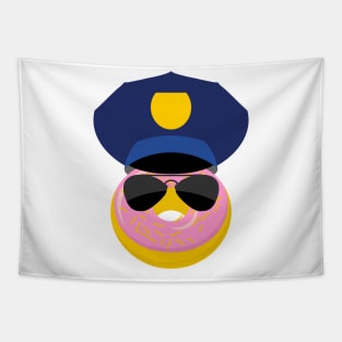 Police Donut Pink Frosting Tapestry