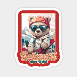 Cute Bear Kirkwood Mountain Ski Magnet