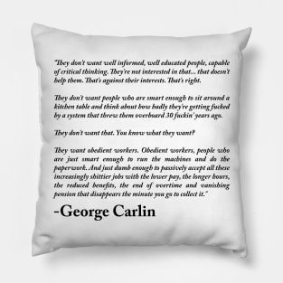 George Carlin Quote Pillow