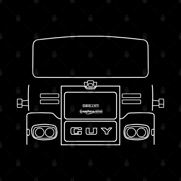 Vintage Guy Big J 4T lorry outline graphic (white) by soitwouldseem