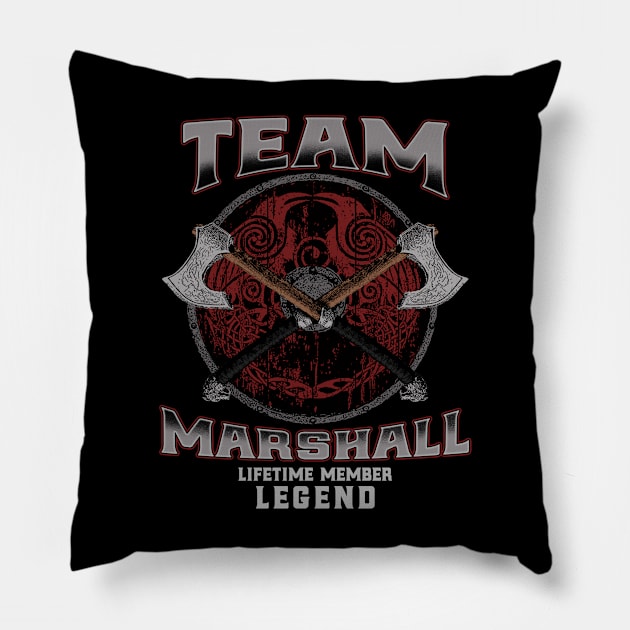 Marshall Name - Lifetime Member Legend - Viking Pillow by Stacy Peters Art