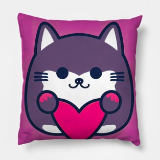 Cartoon cat character icon logo Pillow