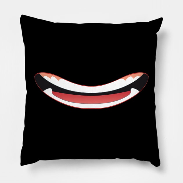 Comic mouth teeth funny design gift Pillow by star trek fanart and more