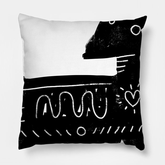 DOG LOVE Pillow by Angel Rivas