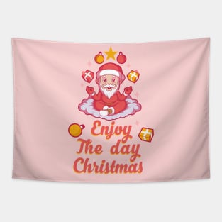 Enjoy The Day Christmas | Funny Santa Claus Tapestry