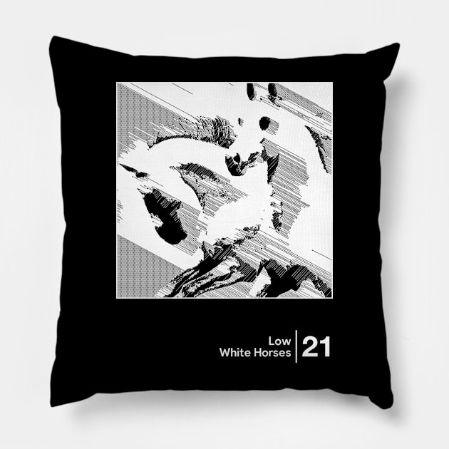 Low - White Horses / Minimalist Graphic Artwork Design Pillow by saudade