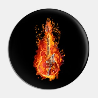 Electric Fire Guitar Pin