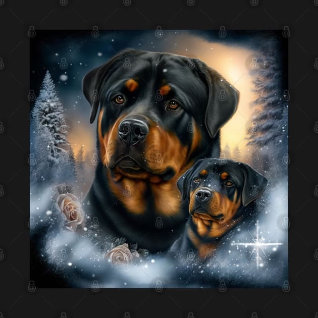 Rottweiler Family by Enchanted Reverie