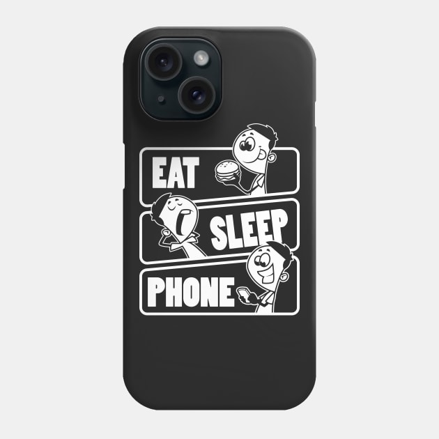 Eat Sleep Phone Repeat Funny Smart phone for kids print Phone Case by theodoros20