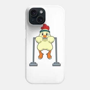 Chicken at Fitness Pull-ups Phone Case