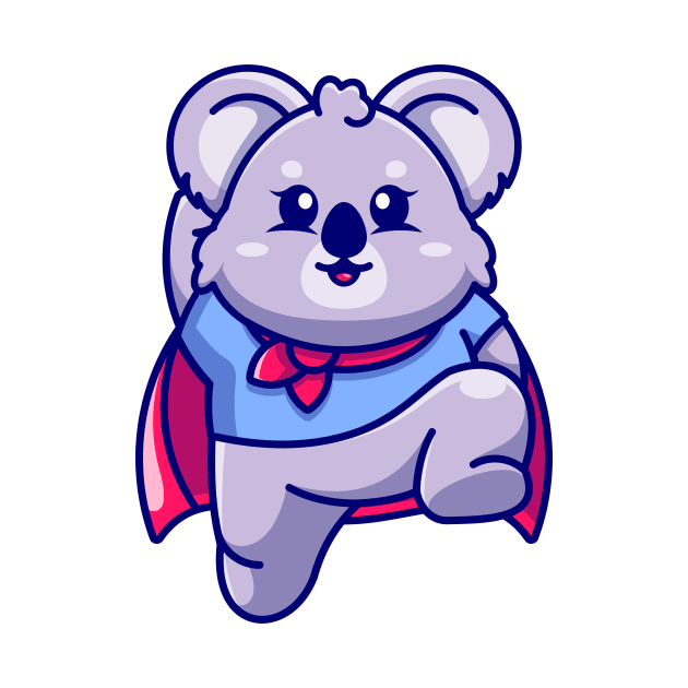 Cute super hero koala jumping cartoon by Wawadzgnstuff