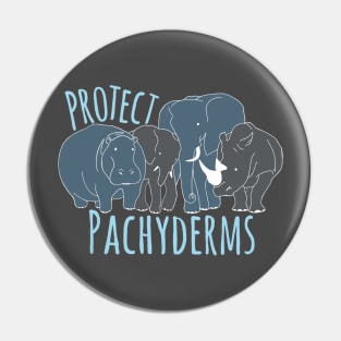 Protect Pachyderms - Blue Pin