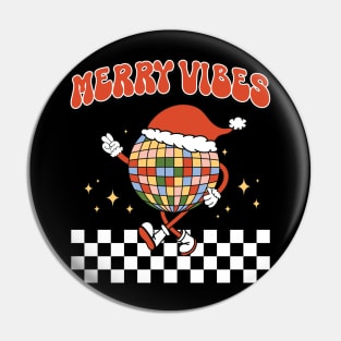 Merry Vibes Retro Disco Ball Christmas Gift Pin