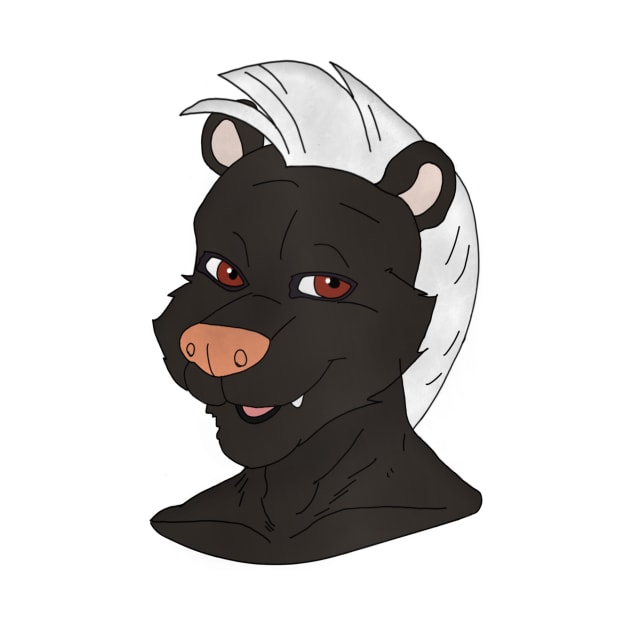 Anthro skunk face by Veleno