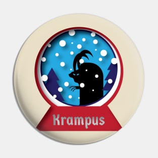 Krampus Snowglobe Pin