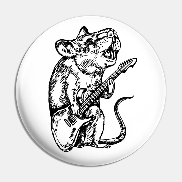 SEEMBO Mouse Playing Guitar Guitarist Musician Music Band Pin by SEEMBO