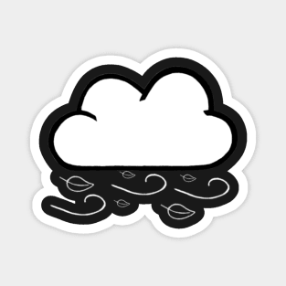 Windy Cloud Pattern (Black) Magnet