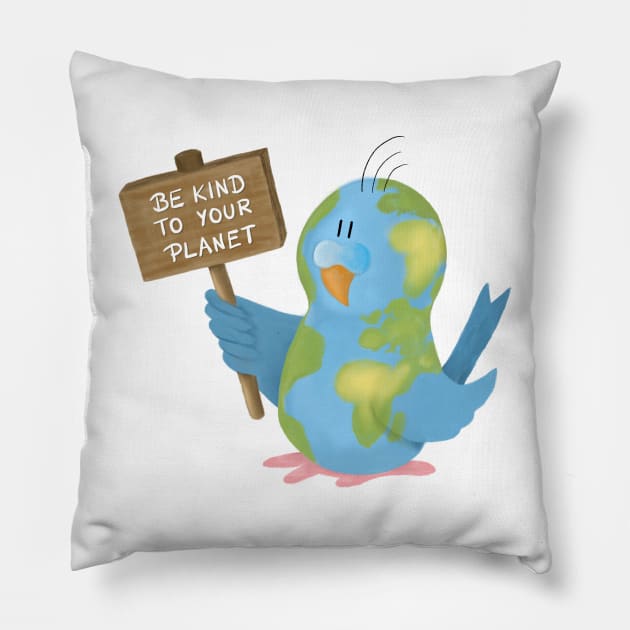 Be Kind to Your Planet Pillow by Hallo Molly