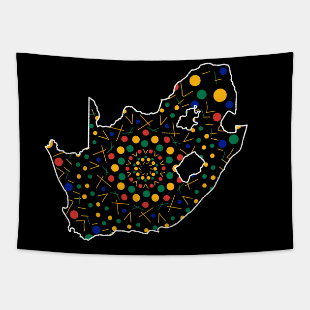 Fun South African Map Tapestry by Hip Scarves and Bangles