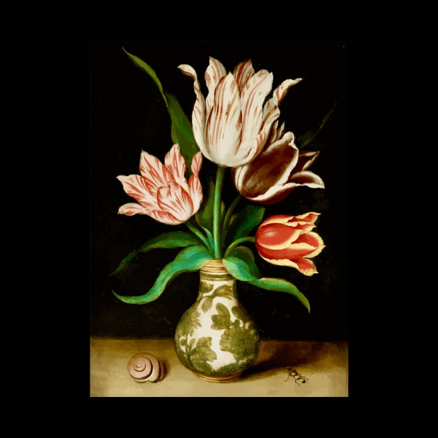 Four Tulips in a Vase Still Life Painting by Ambrosius Bosschaert the Elder by bragova