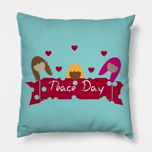 Women peace day sign Pillow