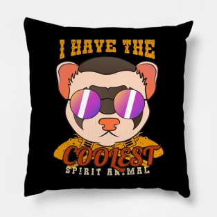 The ferret is My Spirit Animal Shirts Funny Ventage ferret Gift Pillow