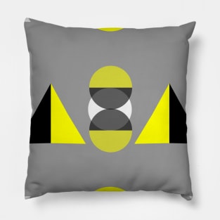 Neo geo yellow, gray and black Pillow