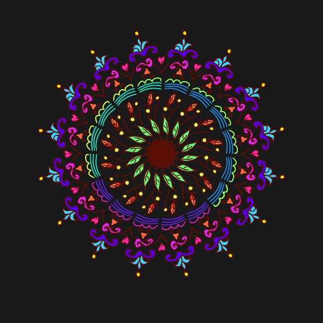 Colorful mandala art by Fadmel