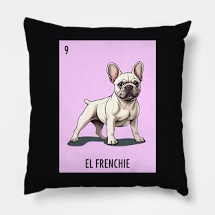 Mexican Loteria Card White French Bulldog Pillow