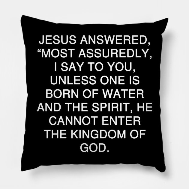 John 3:5 (NKJV) Pillow by Holy Bible Verses