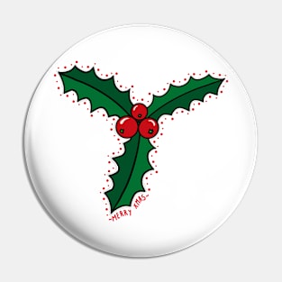 Christmas holly Pin