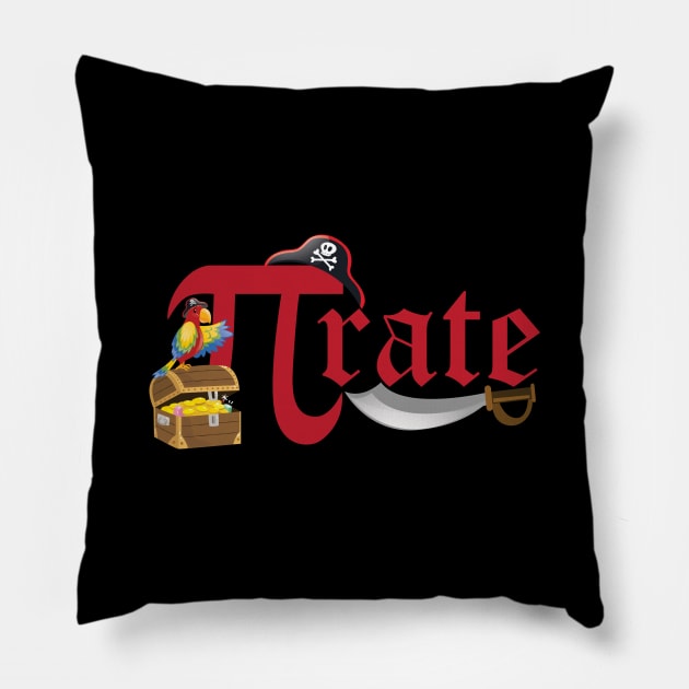 'Pi-Rate Math Pun' Funny Math Gift Shirt Pillow by ourwackyhome