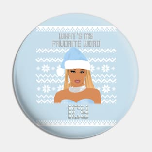 Icy Girl Christmas Holiday Season Saweetie Fan Art Pin